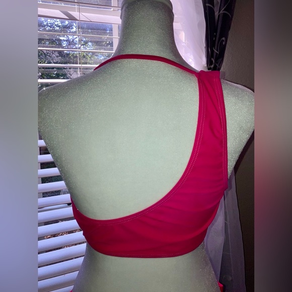 SHEIN 2Piece Frenchi Asymmetrical Top Hot Pink Bikini Set Hi Wasted Swimwear Lg - Picture 14 of 14